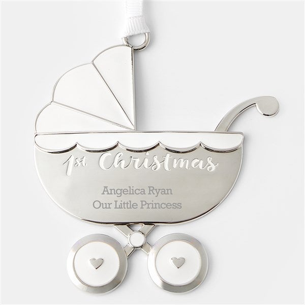 Engraved Baby's First Christmas Carriage Metal Ornament     - 45402