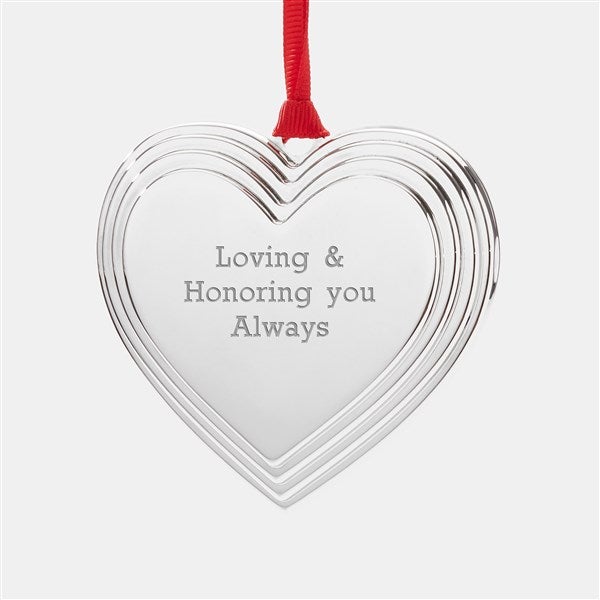 Engraved Memorial Heart Locket Ornament  - 45462