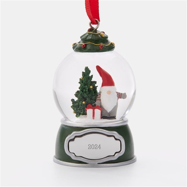 Gnome with Gifts Snow Globe Engraved Ornament    - 45476