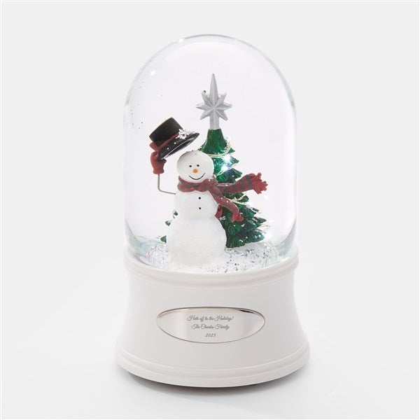 Engraved Top Hat Snowman Snow Globe   - 45501