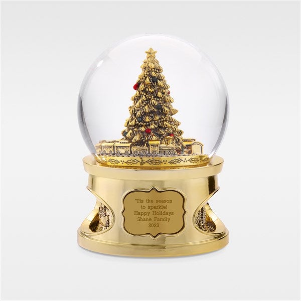 Engraved Large Golden Musical Tree Snow Globe     - 45530