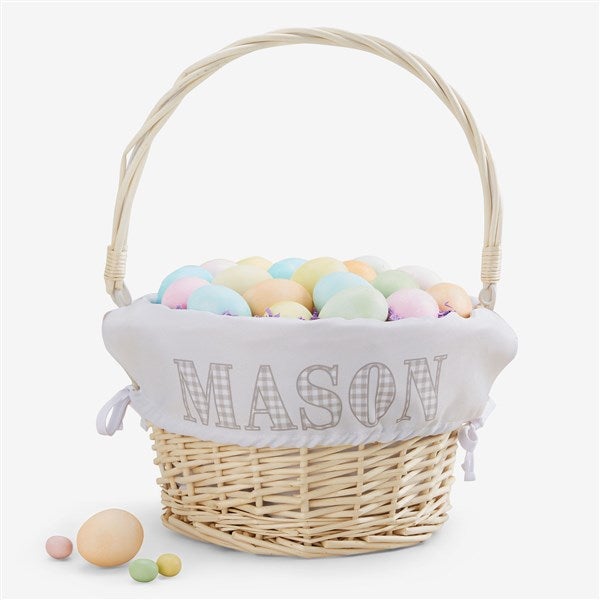 Easter Gingham Name Personalized Easter Basket - 45536