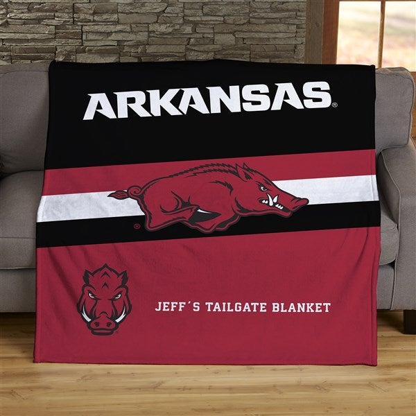 Razorback Rugs NCAA Arkansas Razorbacks Stripe Personalized Blankets