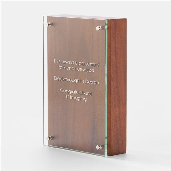 Engraved Wooden & Glass Recognition Award - 46068