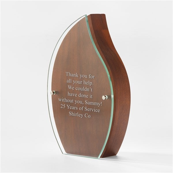 Engraved Flame Wood & Glass Recognition Award - 46069