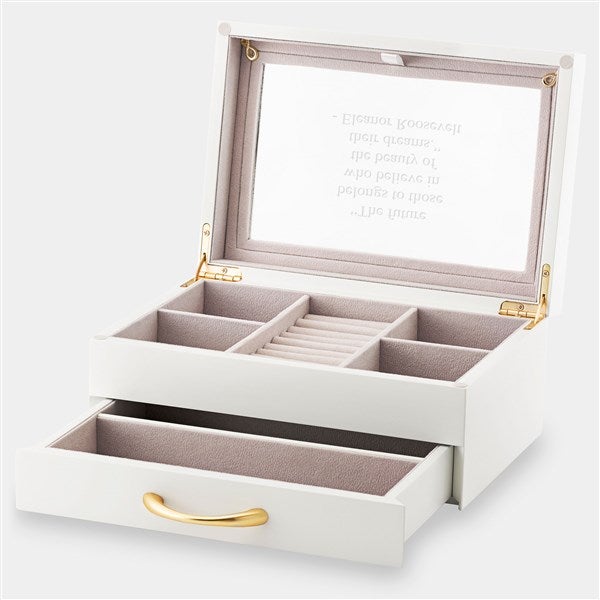 Engraved White Wood Jewelry Box - 46098