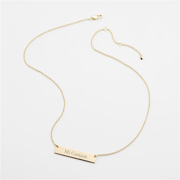 Engraved Gold Bar Necklace - 46113