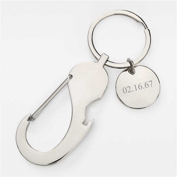 Engraved Compass Clip Keychain