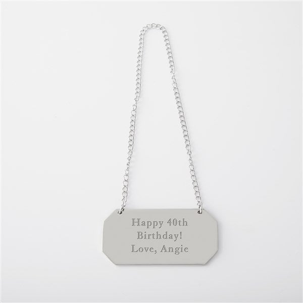 Engraved Nickel Stepped Decanter Hanging Label
