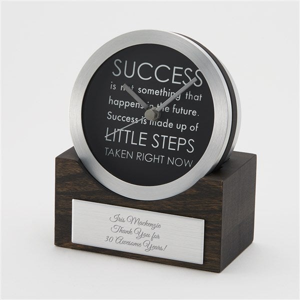 Success Message Engraved Corporate Desk Clock - 46229
