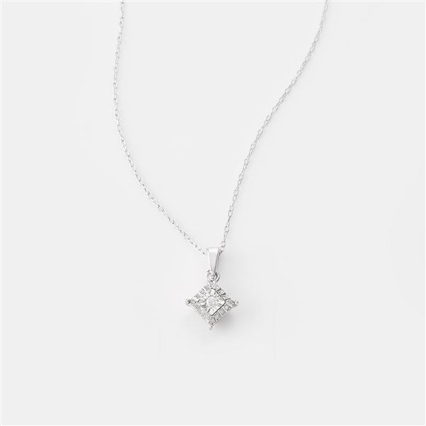 Sterling Silver Diamond Necklace