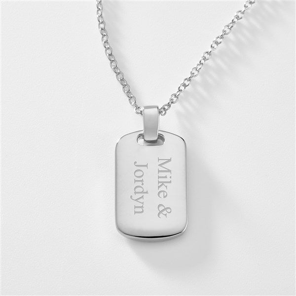 Engraved Sterling Silver Dog Tag Necklace - 46257