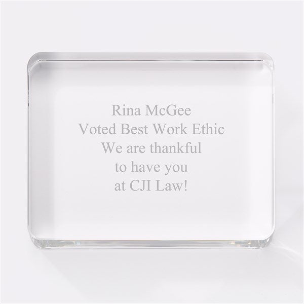 Engraved Crystal Office Paperweight - 46262