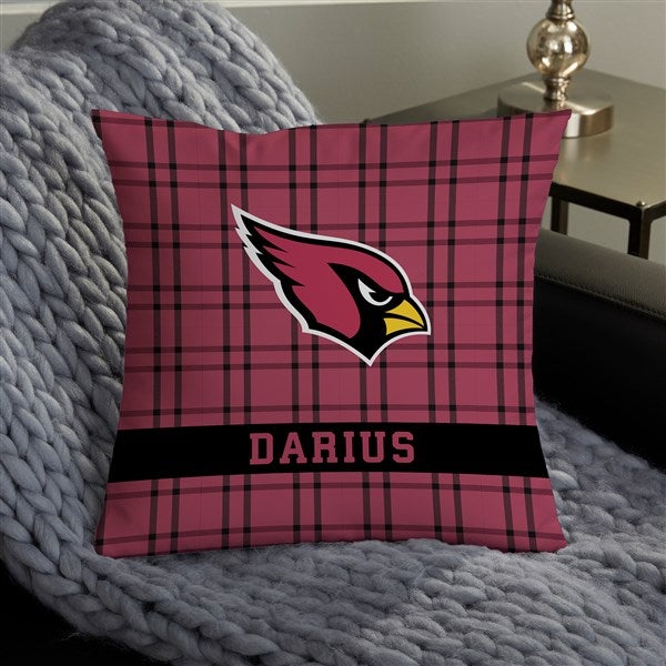 NFL Arizona Cardinals Plaid Personalized Throw Pillow - 46407