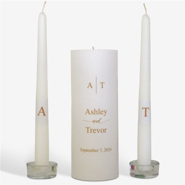 Personalized Monogram Wedding Unity Candle Set  - 46489D