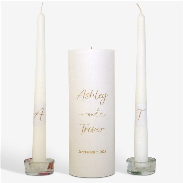 Personalized Simplicity Wedding Unity Candle Set  - 46491D