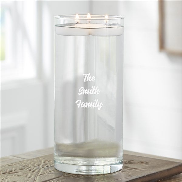 Etched Cylinder Glass Vase 7.5&quot; - 46550