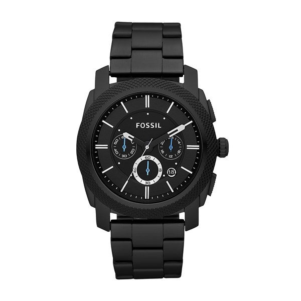 Engraved Fossil Machine Black Watch   - 46598