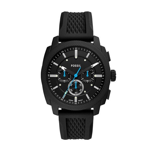 Engraved Fossil Machine Black Watch   - 46598