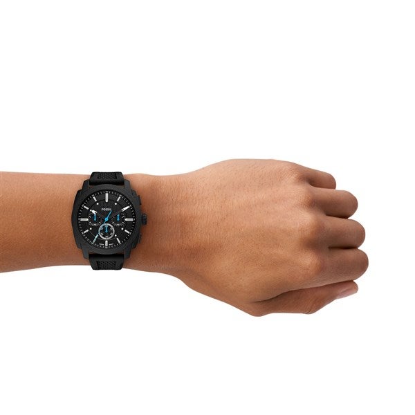 Engraved Fossil Machine Black Watch