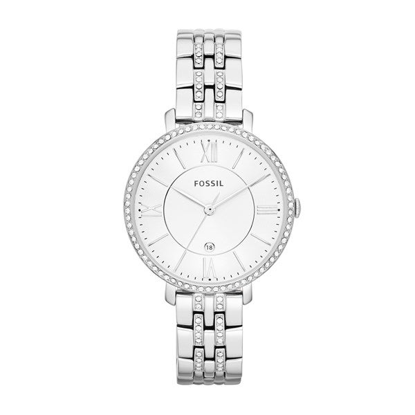 Jacqueline Engraved Women's Fossil Watch - Pave Silver - 46606