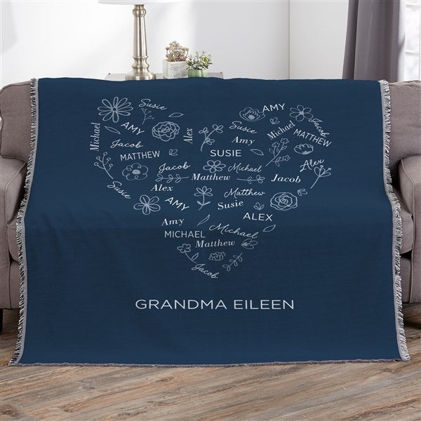 Blooming Heart Personalized Blankets - 46770