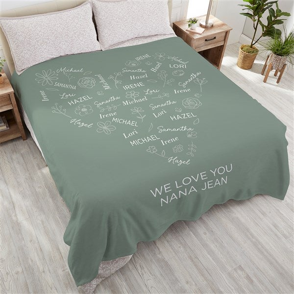 Blooming Heart Personalized Blankets - 46770