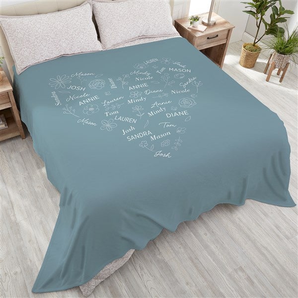 Blooming Heart Personalized Blankets - 46770