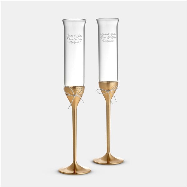 Engraved Vera Wang Wedgwood Love Knots Gold Toasting Flute Pair      - 47106