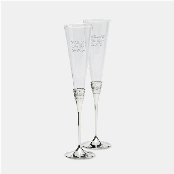 Engraved Vera Wang Wedgwood With Love Silver Flute Pair       - 47115