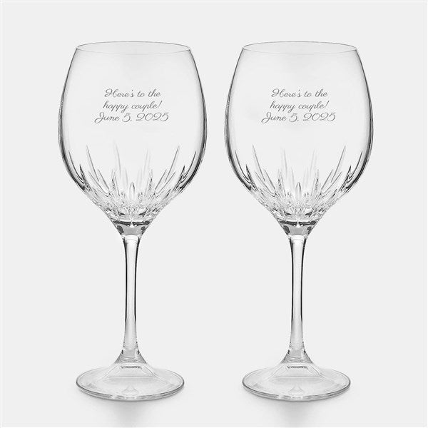 Engraved Wedgwood Vera Wang Duchess Red Wine Goblet Pair    - 47121