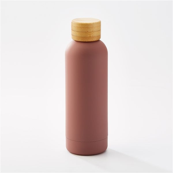 Stainless Steel and Bamboo Water Bottle in Mauve  - 47138