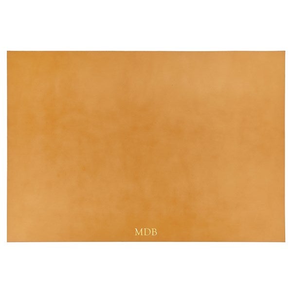 Personalized Leather Desk Blotter-Tan