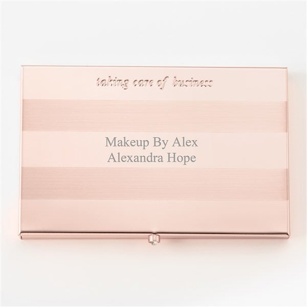 Engraved Rose Gold Striped Card Case   - 47713