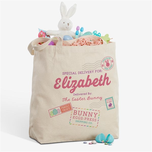 Special Delivery Personalized Easter Canvas Tote Bags - 47793