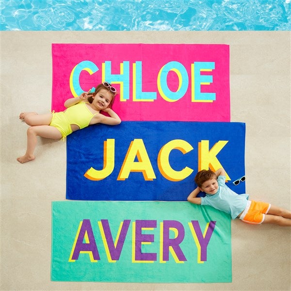 Shadow Name Personalized Beach Towels - 47934