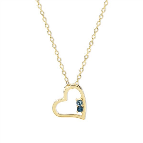 Custom Heart Birthstone Necklace - 47958D