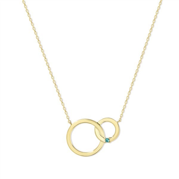 Custom Interlocking Circle Birthstone Necklace - 47962D