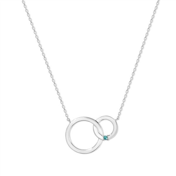 Custom Interlocking Circle Birthstone Necklace - 47962D