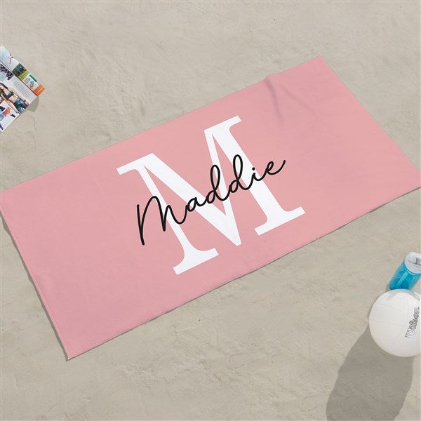 Simple Signature Personalized Beach Towels - 48084