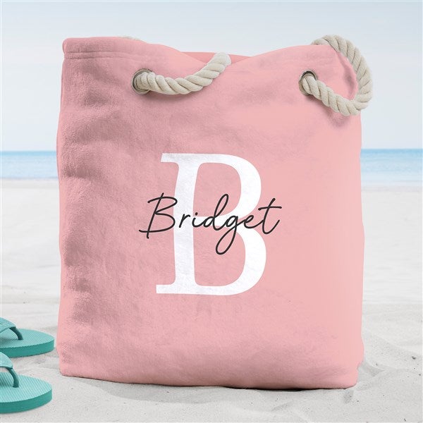 Simple Signature Personalized Terry Cloth Beach Bags - 48085