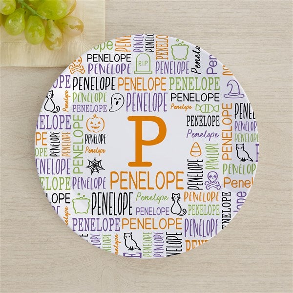 Halloween Repeating Name Personalized Kids Dinnerware - 48172