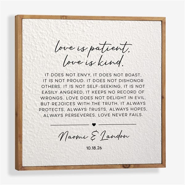 Love is Patient Personalized Pulp Paper Wall Decor - 48349