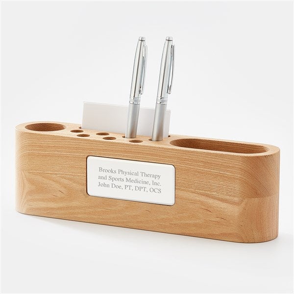 Wood Desk Organizer and Name Plate - 48489