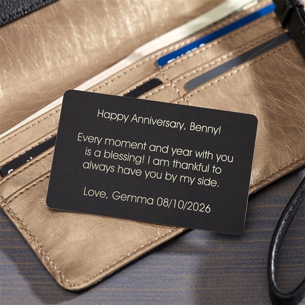 Wallet Card Message Engraved Message Black Metal Wallet Card