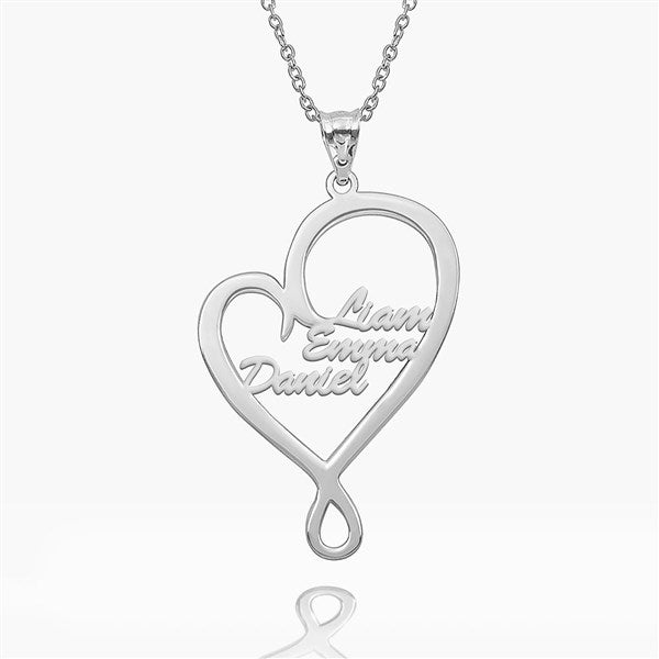 Personalized Family Hugging Heart Pendant  - 48692D