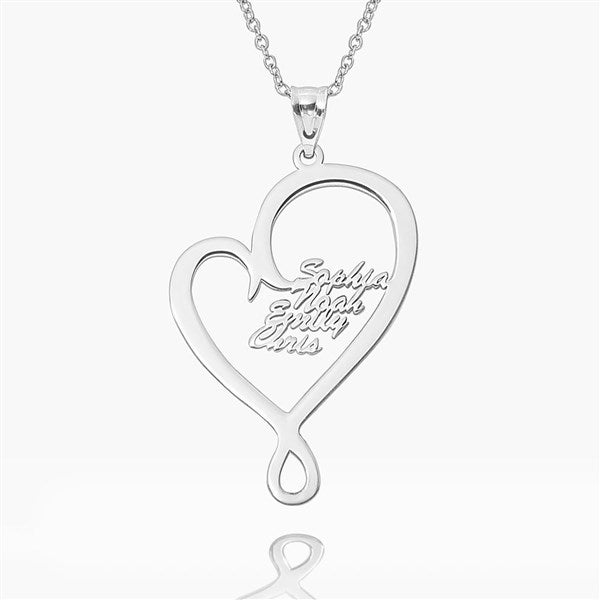Personalized Family Hugging Heart Pendant  - 48692D
