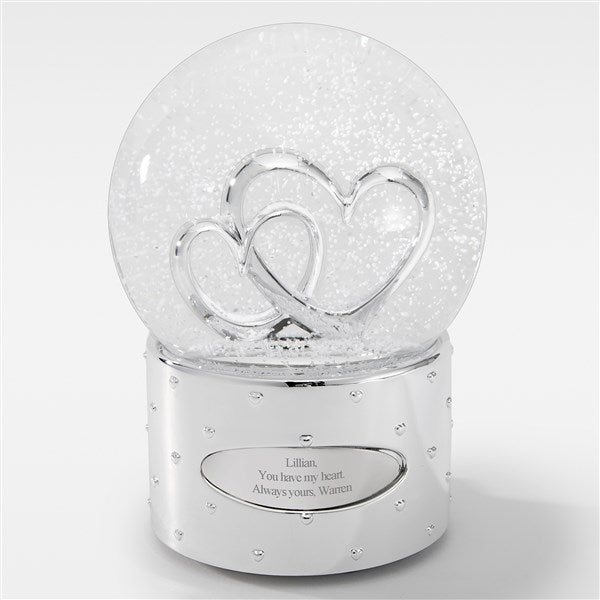 Engraved &quot;Two Hearts As One&quot; Light Up Snow Globe  - 48844