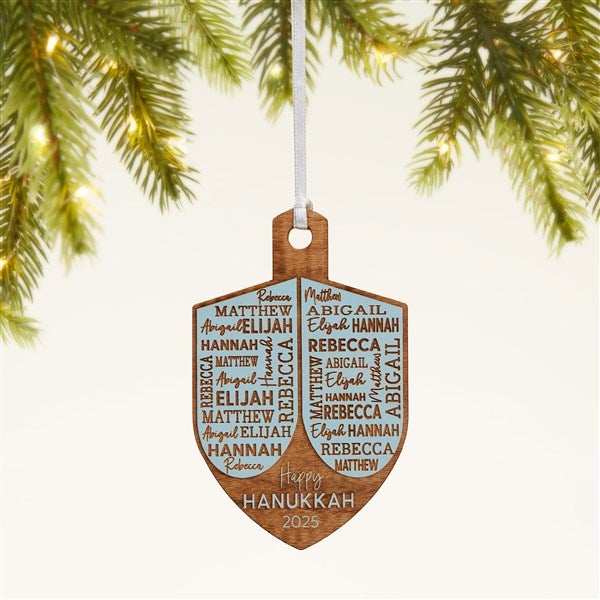 Hannukah Dreidel Personalized Wood Ornament  - 48951