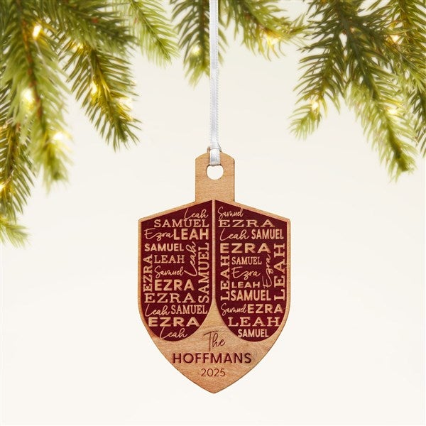 Hannukah Dreidel Personalized Wood Ornament  - 48951